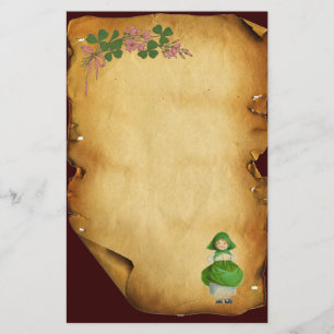 PAPELARIA DIA DE SÃO PATRÍCIO - MENINA IRLANDESA E TREVOS