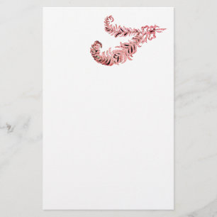 Papelaria DIAMONER FEATHERS, rosa e branco