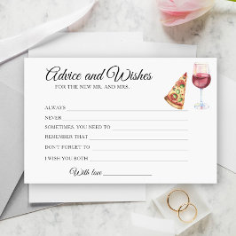 Papelaria Dicas e Desejos para Chá de Noiva com Vinho e Pizz