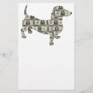 Papelaria Dinheiro Dachshund Wall Street