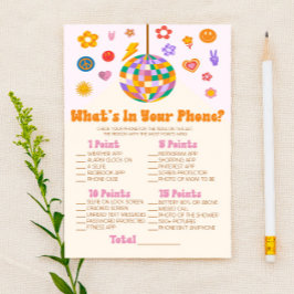 Papelaria Disco retrô 70 no jogo de Chá de fraldas telefônic