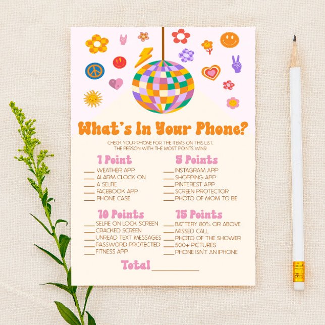 Papelaria Disco retrô 70 no jogo de Chá de fraldas telefônic (Criador carregado)