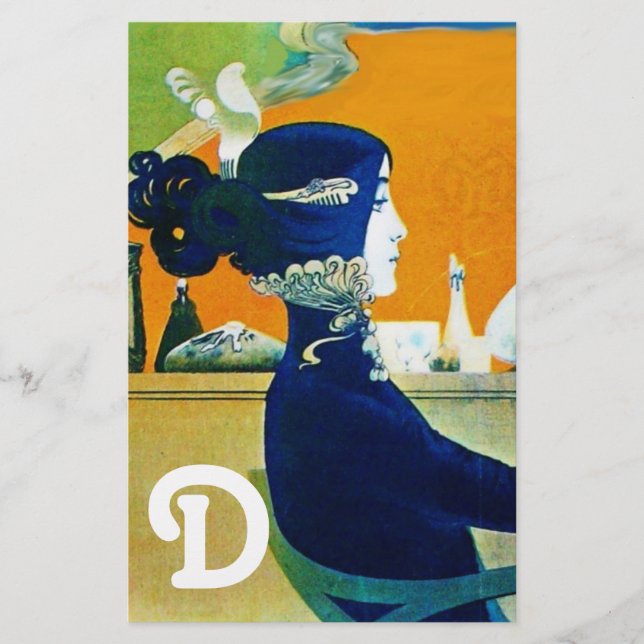 PAPELARIA DIVA EM AZUL, MONOGRAMA DE FASHION BELEZA (Frente)