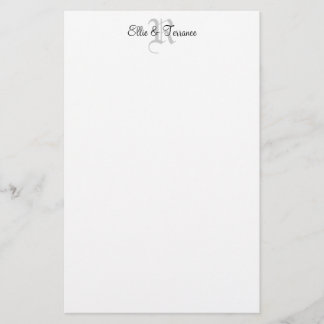 Papelaria DIY Papel de carta de Monograma Personalizado