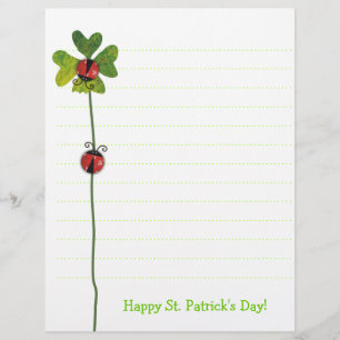 Papelaria do Dia de São Patrício com Trevo e Joani