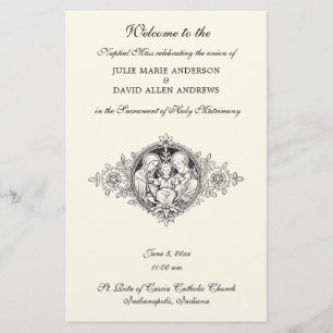 Papelaria do Programa de Casamento Católico Ivory