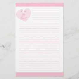 Papelaria Do rosa do coração alinhado