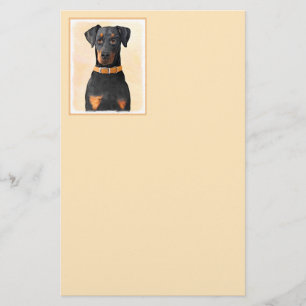 Papelaria Doberman Pinscher Pintura Original Descortada