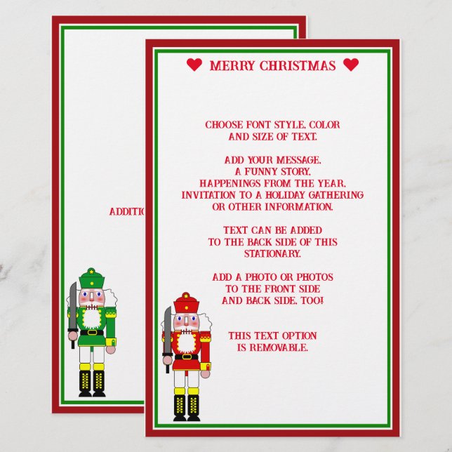 Papelaria Dois Soldados Noz-Cracker no Natal (Frente/Verso)