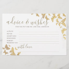 Papelaria Dourada Borboletas Jogo de Conselho Sr. Sra. Chá d