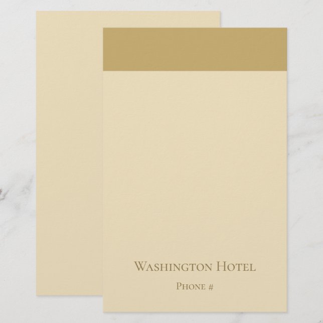 Papelaria Dourada Personalizada Elegante (Frente/Verso)