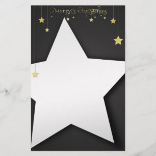 Papelaria Douradas Estrelas de Natal Feliz