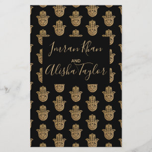 Papelaria Dourado casamento indiano hamsa Henna Anúncio