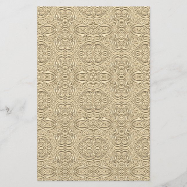 Papelaria Dourado e elegante nouveau vitoriano gravado (Frente)