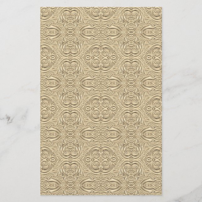Papelaria Dourado e elegante nouveau vitoriano gravado (Frente)
