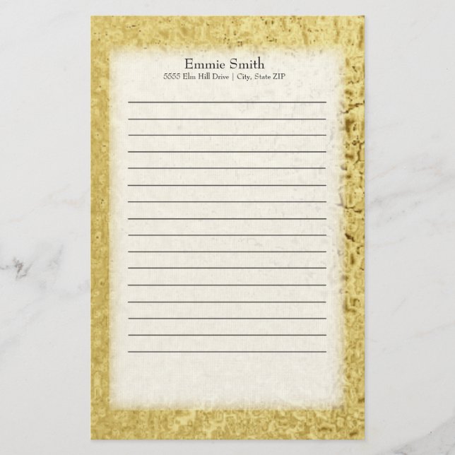 Papelaria Dourado personalizado e branco (Frente)