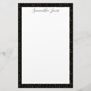 Papelaria Dourado ponto preto - padrão metálico   Personal