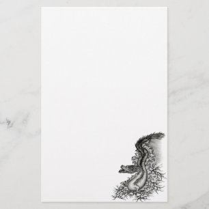 Papelaria Dragão chinês, Design preto e branco em tatuostilo