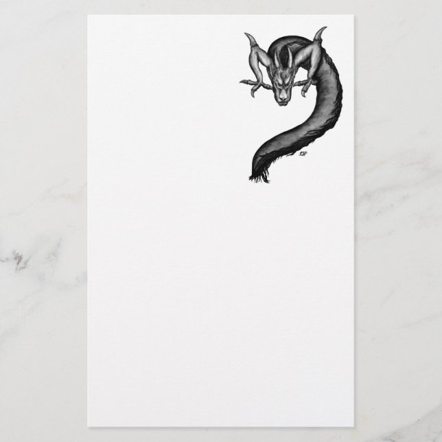 Papelaria Dragão no estilo de tatuagem (Frente)