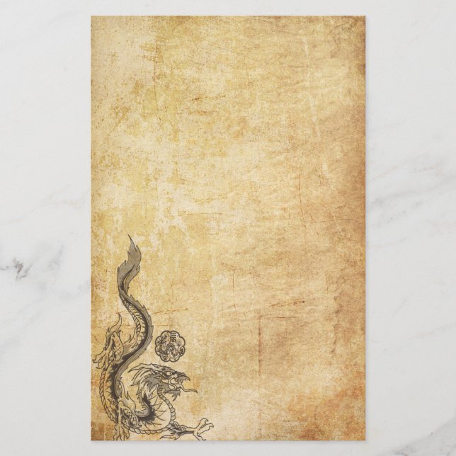 Papelaria Dragão oriental coberto (Frente)