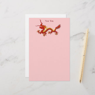 Papelaria Dragão Vermelho E Dourado Chinês