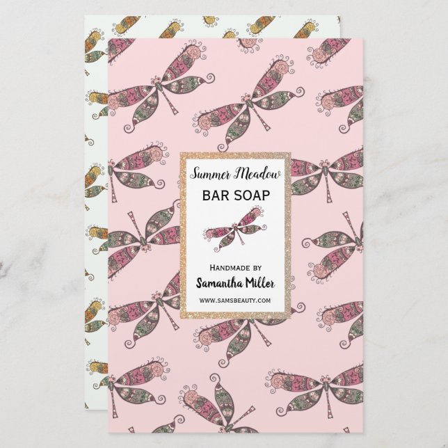 Papelaria Dragonflies Papel para Reciclado de produto Soap a (Frente/Verso)