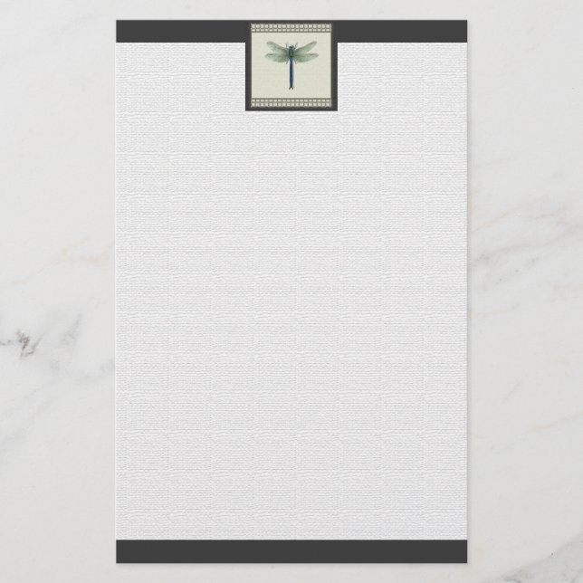 Papelaria Dragonfly Azul Elegante (Frente)