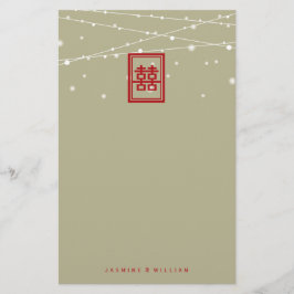 Papelaria Dupla Felicidade Ilumina Casamento Chinês