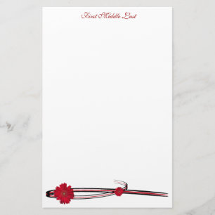 Papelaria Duplo Red Gerber Daisy Sweep Personalizado