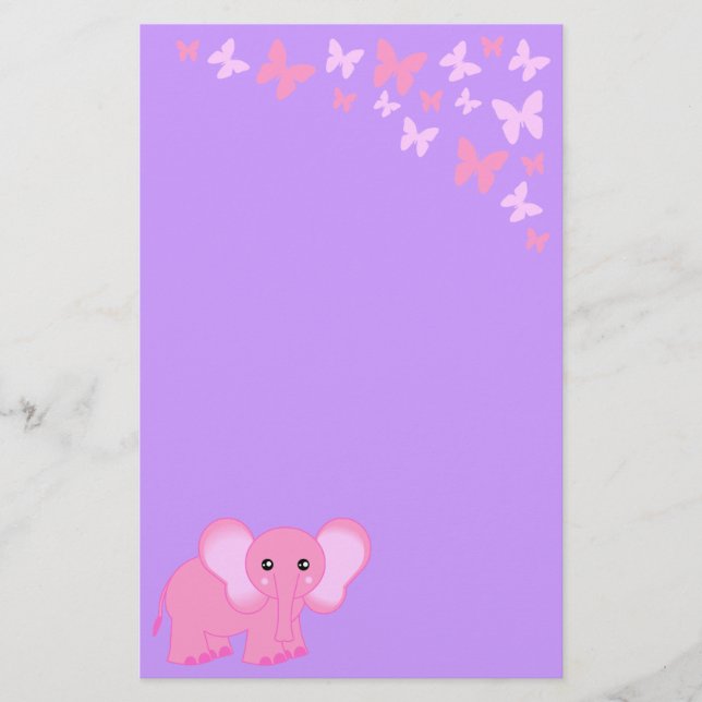 Papelaria Elefante cor-de-rosa bonito do bebê e artigos de (Frente)