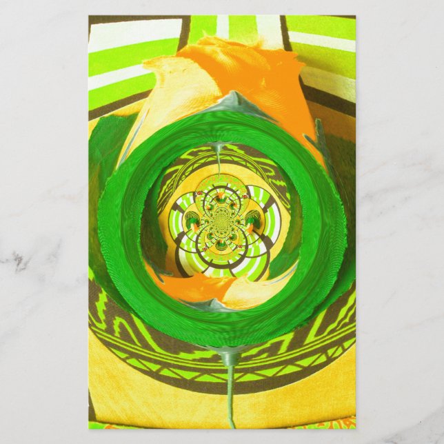 Papelaria Elegância ouro: Linda Arte Rosa Amarela Africana (Frente)