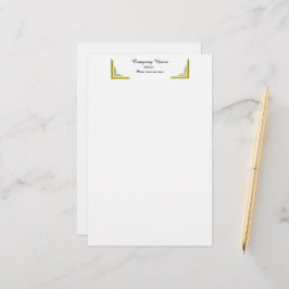 Papelaria Elegant Gold Corner Border Professional Stationery