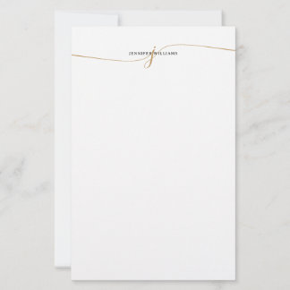 Papelaria Elegant Minimalist Gold Script Monogram
