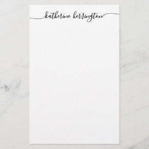 Papelaria Elegante Caligrafia de Nome em Script Swash Modern