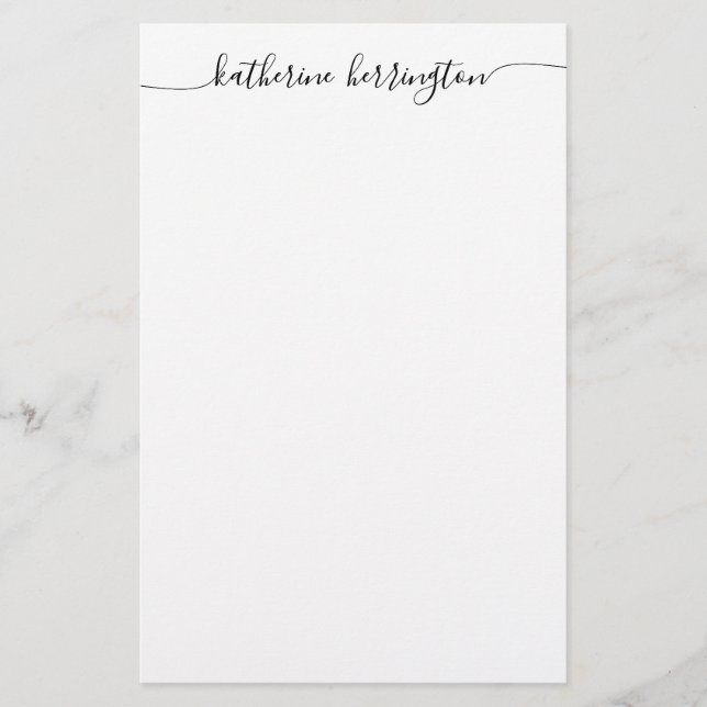 Papelaria Elegante Caligrafia de Nome em Script Swash Modern (Frente)