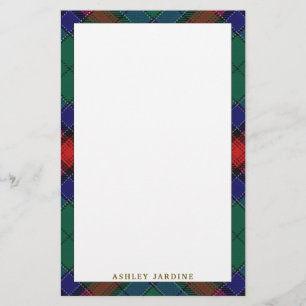 Papelaria Elegante Clã Jardine Tartan Xadrez