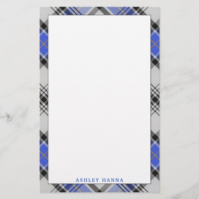 Papelaria Elegante Clan Hannay Tartan Xadrez (Frente)