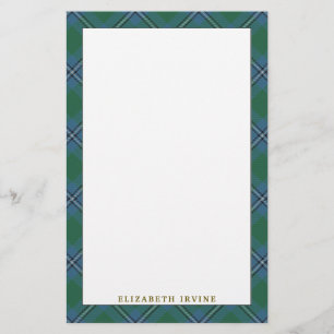 Papelaria Elegante Clan Irvine Irwin Tartan Xadrez
