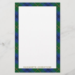 Papelaria Elegante Clan Johnstone Johnston Tartan Xadrez