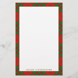 Papelaria Elegante Clan Livingstone Tartan Xadrez