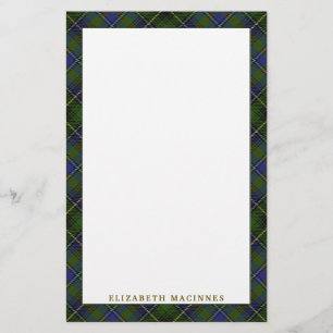 Papelaria Elegante Clan MacInnes Tartan Xadrez