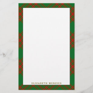 Papelaria Elegante Clan Menzies Tartan Xadrez