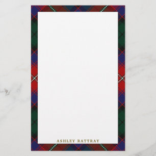 Papelaria Elegante Clan Rattray Tartan Xadrez