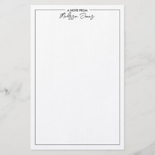 Papelaria Elegante Clássico A Nota de Preto e Branco