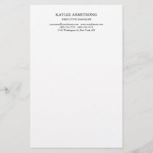 Papelaria Elegante Clássico Simples Branco Profissional
