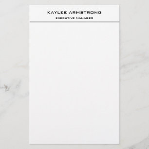Papelaria Elegante Clássico Simples Branco Profissional