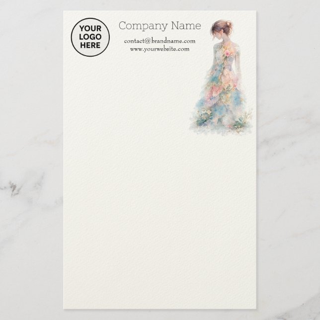Papelaria Elegante Designer de Moda Nupcial em Couture com A (Frente)