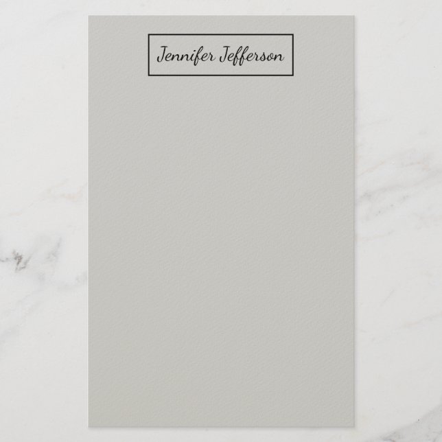 Papelaria Elegante Escrita Moderna Simples Profissional Cinz (Frente)