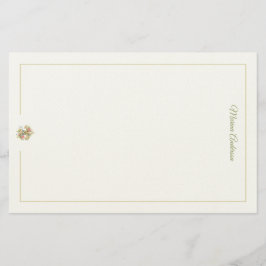Papelaria Elegante Fleur de Lys floral personalizada Nome