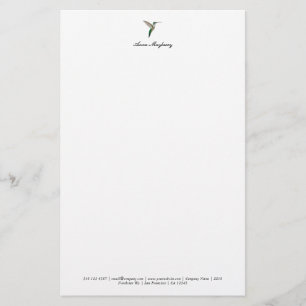 Papelaria Elegante Hummingbird Letterhead